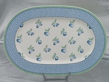 PLAT OVALE PORCELAINE DE VILLEROY & BOCH PROVENCE L 34 cm BLEU ET VERT