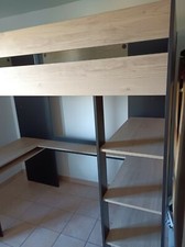 lit mezzanine avec bureau et rangement