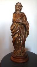 VIERGE EN BOIS DORE POLYCHROME