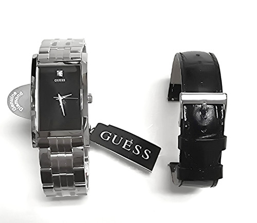Guess silver black - guess, leather