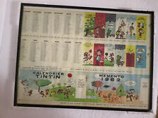 Calendrier Tintin Memento 1962 Encadré