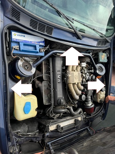 Pour bmw e30 capot moteur - e30, baie