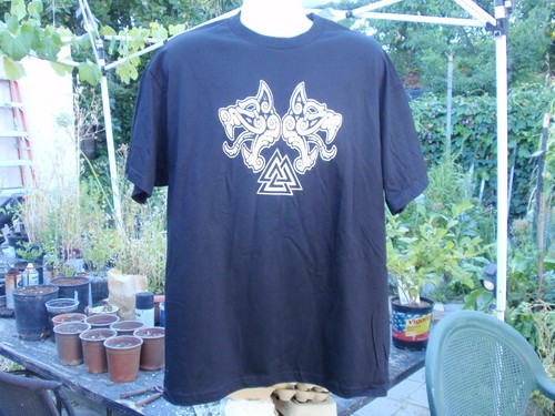 Viking wolfs valknut xxxl - wolfs,