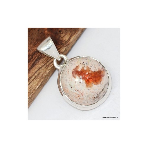 Pendentif rond opale - opale, feu