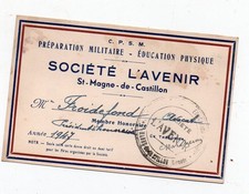 vieux papiers carte de membre  L'AVENIR  st Magne de Castillon  1947 (P12047)