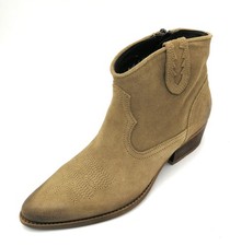 Felmini B504 Bottines En Daim Marron Clair Avec Fermeture Éclair Et Lacet T 6cm