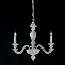 Lustre Suspendu En Bois Classique Vintage Blanc Shabby Chic