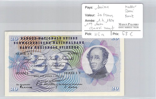 Billet suisse francs - -,