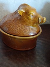 Terrine SANGLIER  ZOOMORPHE Faience  Vintage PORTUGAL GEO (no Caugant )