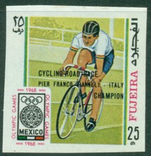 FUJEIRA 1968 Winner Olympic Games Pierfranco Vianelli Cycling   Imperforated MNH