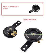 Klaxon Clacson Moto Scooter Custom Naked Quad Universel 12V Noir Avec Support