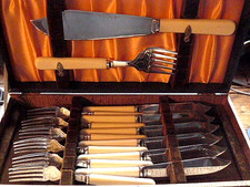 coffret de 6 couverts à poisson avec couteau et fourchette de service