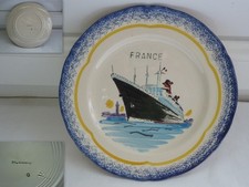 ASSIETTE FAIENCE  PAQUEBOT FRANCE  D : 20,7 CM