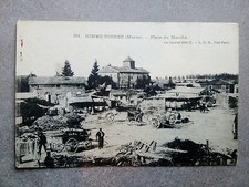 Cpa marne 51 somme tourbe place du marche guerre 1914 17 LCH 