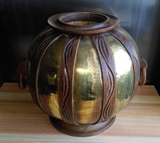 Grand vase boule martelé