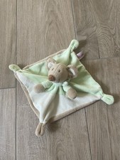 Doudou Peluche Souris Pommette Vert Beige Verte Écharpe