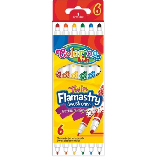 Pisaki 2stronne 6kol colorino - pisaki,