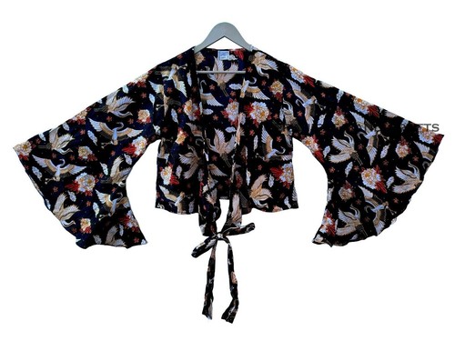 Crop top plage boho noir - crop, de