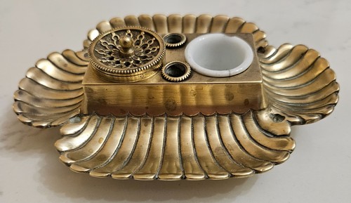 Ancien encrier bronze - ancien,