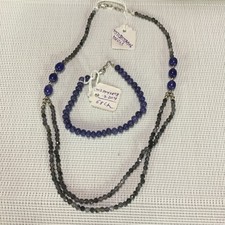 collier et bracelet saphirs tanzanites