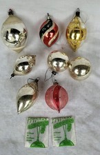 Anciennes Décorations Noël. Boules Verre Soufflé. Olives. Vintage. 