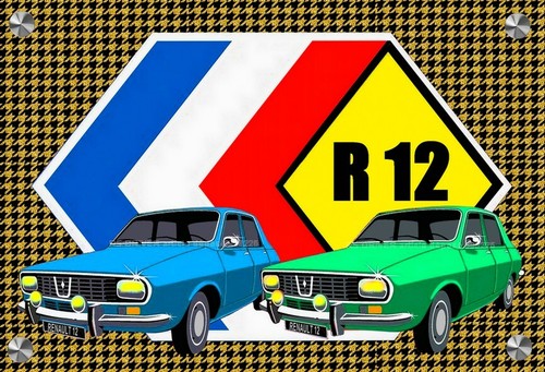 Plaque renault fond - renault, 12
