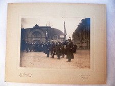Photo Garde Républicaine Paris circa 1920 Drapeau Officier Casque ORIGINAL 