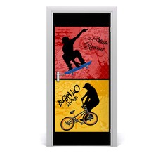 Tulup Autocollant de porte 95x205 cm autocollant - vélo et planche à roulettes