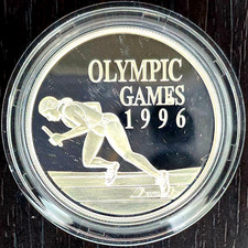 Médaille - Jeux Olympiques 1996 à Atlanta - JAMAICA TEN DOLLARS 1996 - Argent