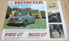 1960's HONDA N N600 N400 N360 GT Catalogue Brochure Pub Prospekt Dépliant French