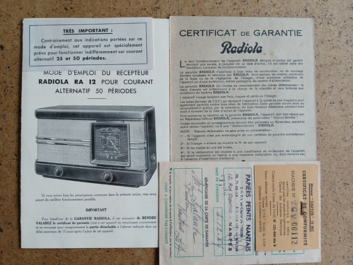 Radio radiola 1938 carte - radiola,