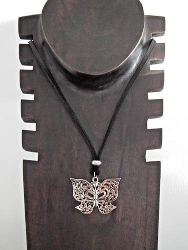 Collier cuir noir pendentif - cuir, /