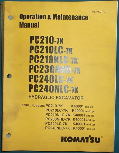 Komatsu pc210 pc240lc - komatsu, pc240lc-7k