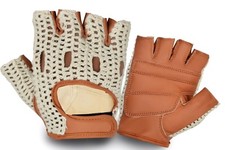 GANTS DE LEVAGE DEMI-DOIGT DE GYM CUIR PAUME SPORT FITNESS GANT CYCLISME