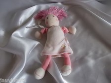 Doudou poupée rose, attache tétine,  Kaloo