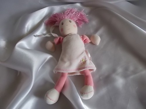 Doudou poupée rose attache - poupée, rose,