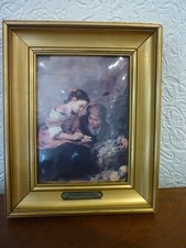 PETIT TABLEAUX EMAUX HELCA LES PETITS MARCHANDS  MURILLO MARTELE A LA MAIN