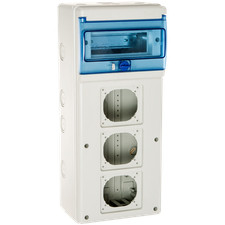 1308pv3 Coffret étanche Ip65 Pour 3 Prises électriques à Composer - 8 Modules - 