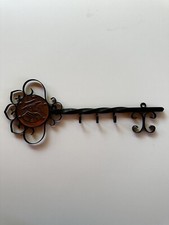 porte-clés mural en forme de clé fer forgé vintage déco rétro