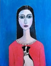 yannick carrouer acrylique sur toile sur chassis 40X30 cm signée voyou