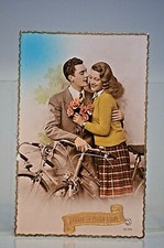 CPA CARTE POSTAL STE SAINTE CATHERINE DENTELLE AJOURE BONNET FILLE GARCON ANCIEN