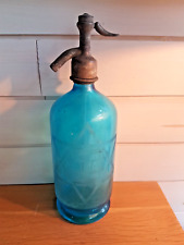 ANCIEN SIPHON EAU DE SELTZ BLEU. Brasserie Montplaisir TOULOUSE