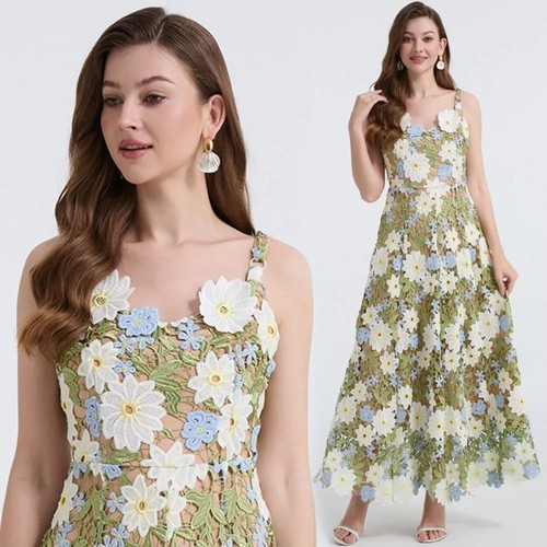 Longue robe vert été - longue,