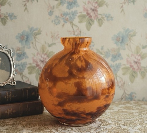 Vase verre soufflé marbré - vase,