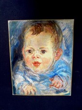 SOURDILLON Berthe (1895-1976)"Nourrisson" Huile s/papier marouflée s/toile -1935