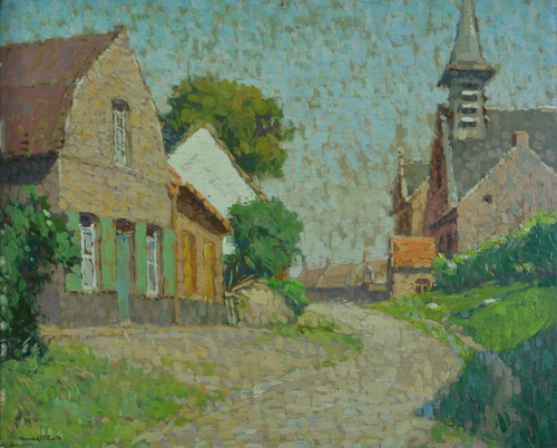 Beau tableau ancien vue rue - beau,