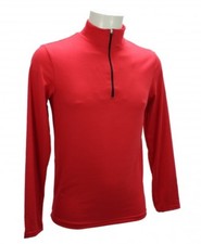 T-SHIRT HOMME MANCHES LONGUES COL ZIPPÉ ZINDY ROUGE TAILLE 2XL