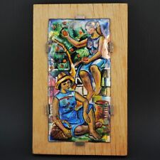 Émail sur cuivre vintage daté 1964 signé Ma Carme dlg. Limoges, Maretto...