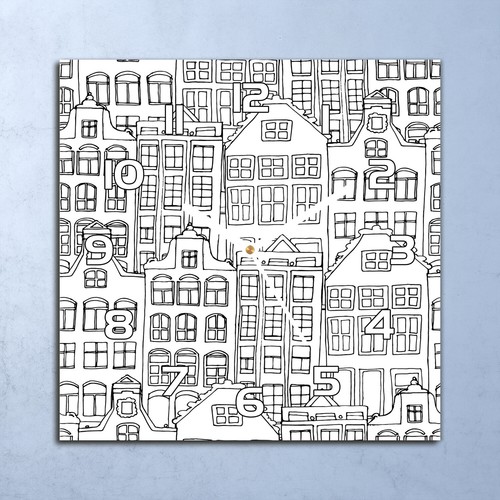 Horloge murale verre - verre, 30x30