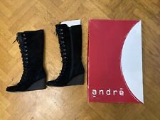 Bottes à talons compensés cuir daim André T40 bottines boots chaussures